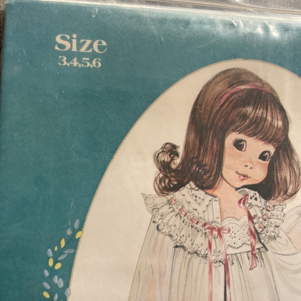 Little Darlings‎ Enchanted Forest Pattern 110 VTG 1981 Girls 3-6 Nightgown Robe - Picture 3 of 12